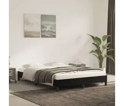 Gultas Rāmis Bez Matrača, Melns, 140X200 Cm, Samts Vidaxl