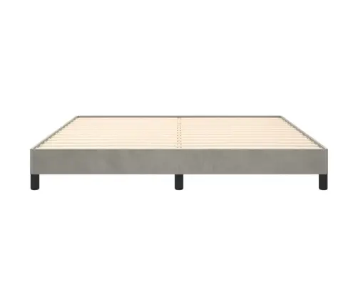 Gulta Bez Matrača, Gaiši Pelēks, 160X200 Cm, Samts Vidaxl