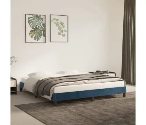 Voodiraam Ilma Madratsita Tumesinine 180X200 Cm Samet