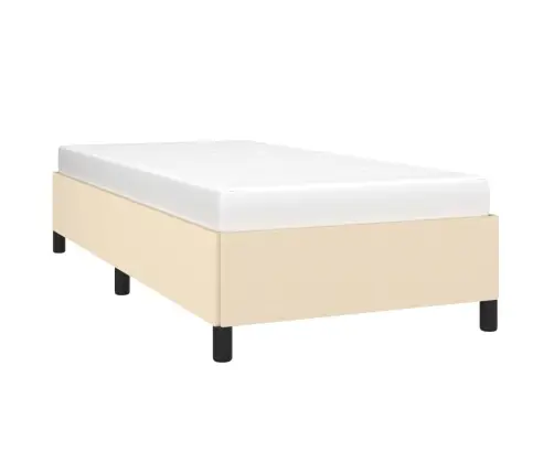 Gultas Rāmis Bez Matrača, Krēma, 90X190Cm Audums Vidaxl