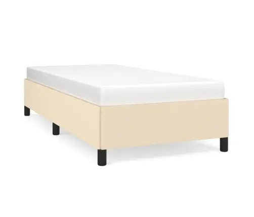 Gultas Rāmis Bez Matrača, Krēma, 90X200Cm Audums Vidaxl