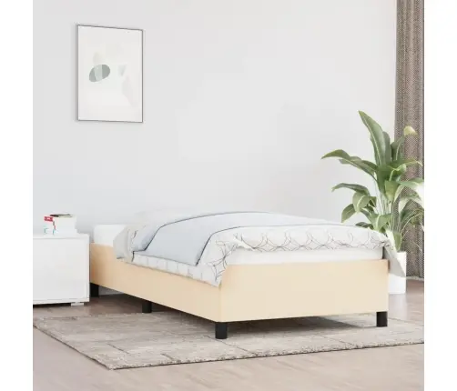 Gultas Rāmis Bez Matrača, Krēma, 90X200Cm Audums Vidaxl