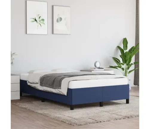 Gultas Rāmis Bez Matrača, Zils, 120X200 Cm, Audums Vidaxl