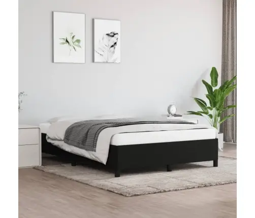 Gulta Bez Matrača, Melns, 140X190 Cm, Audums Vidaxl