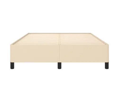 Gulta Bez Matrača, Krēmkrāsas, 140X190 Cm, Audums Vidaxl