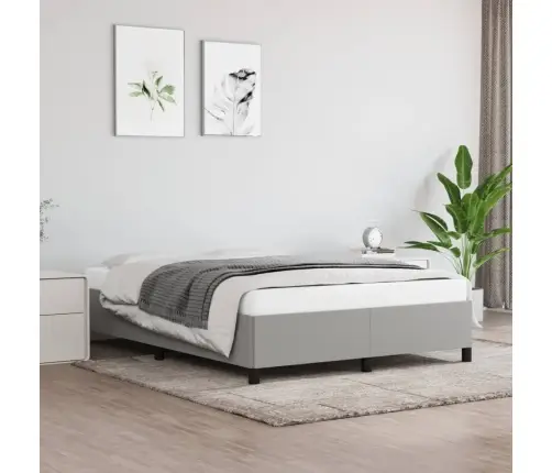 Gulta Bez Matrača, Gaiši Pelēks, 140X200 Cm, Audums Vidaxl