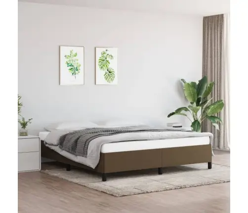 Gulta Bez Matrača, Tumši Brūns, 160X200 Cm, Audums Vidaxl