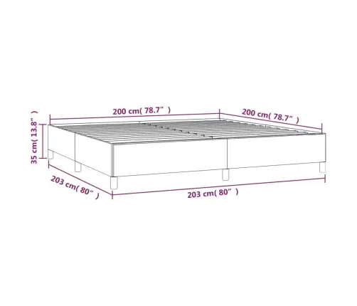 Gulta Bez Matrača, Gaiši Pelēks, 200X200 Cm, Audums Vidaxl