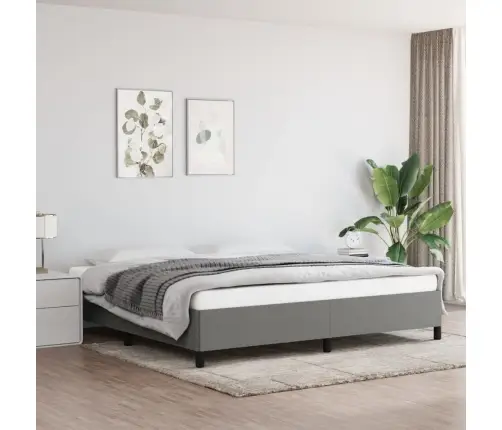 Gulta Bez Matrača, Tumši Pelēks, 200X200 Cm, Audums Vidaxl