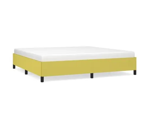 Gultas Rāmis Bez Matrača, Zaļš, 200X200 Cm, Audums Vidaxl