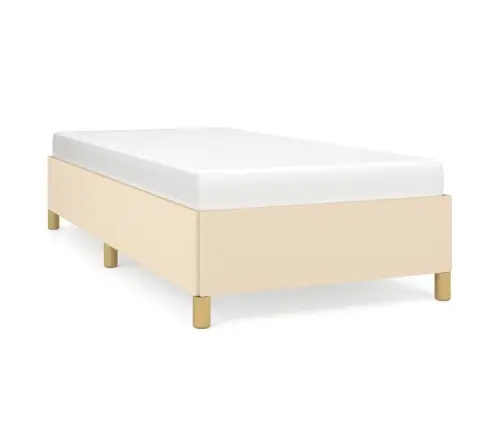 Gultas Rāmis Bez Matrača, Krēma, 90X190Cm Audums Vidaxl