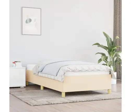 Gultas Rāmis Bez Matrača, Krēma, 90X200Cm Audums Vidaxl