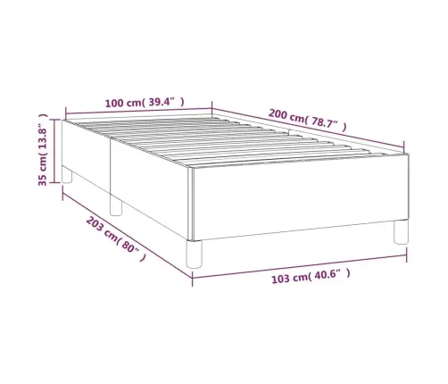 Gultas Rāmis Bez Matrača, Melns, 100X200 Cm, Audums Vidaxl