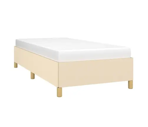 Gultas Rāmis Bez Matrača, Krēmkrāsas, 100X200 Cm, Audums Vidaxl