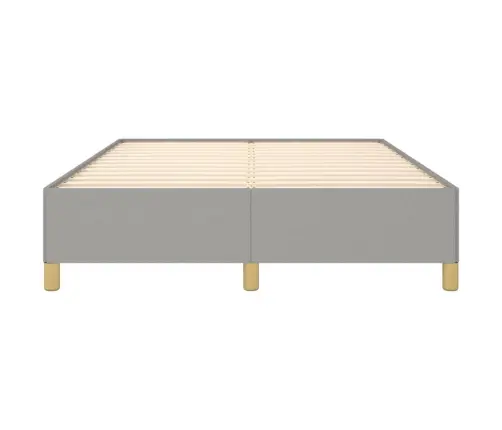 Gulta Bez Matrača, Gaiši Pelēks, 140X190 Cm, Audums Vidaxl