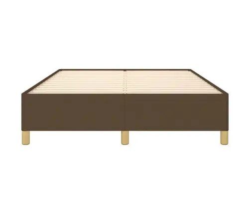 Gulta Bez Matrača, Tumši Brūns, 140X190 Cm, Audums Vidaxl