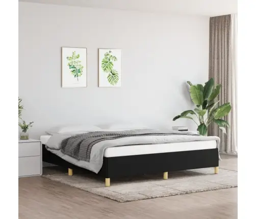 Gulta Bez Matrača, Melns, 160X200 Cm, Audums Vidaxl