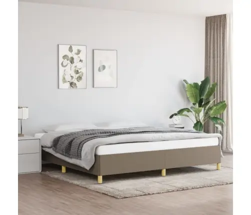 Gulta Bez Matrača, Pelēkbrūns, 200X200 Cm, Audums Vidaxl