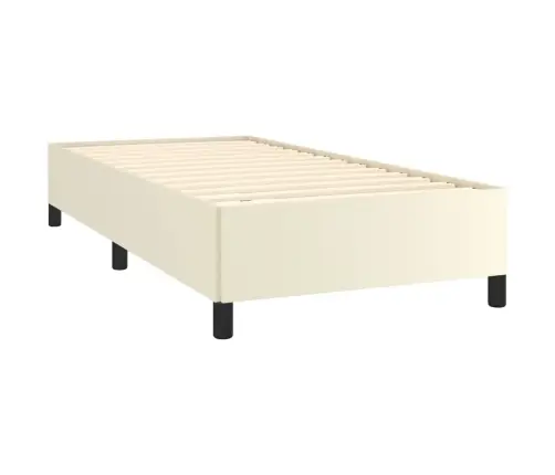 Gultas Rāmis, Krēmkrāsas, 90X200 Cm, Mākslīgā Āda Vidaxl