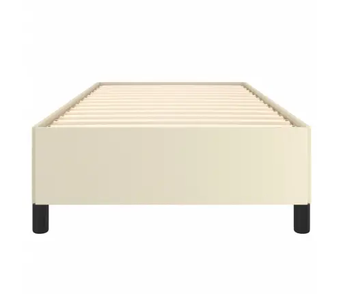 Gultas Rāmis, Krēmkrāsas, 90X200 Cm, Mākslīgā Āda Vidaxl