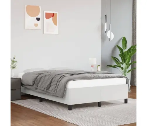 Gultas Rāmis, Balts, 120X200 Cm, Mākslīgā Āda Vidaxl