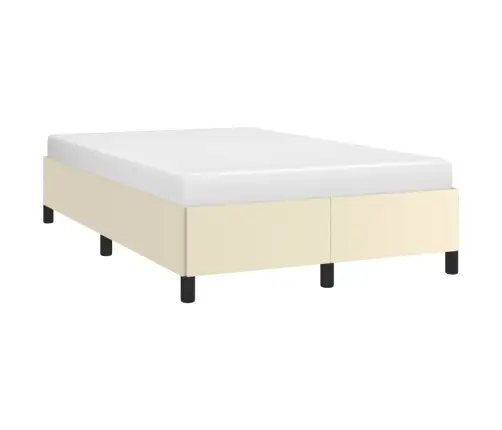 Voodiraam, Kreemjas, 120X200 Cm Kunstnahk