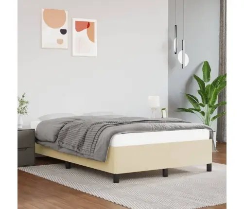 Voodiraam, Kreemjas, 120X200 Cm Kunstnahk