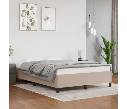 Gultas Rāmis, Kapučīno Krāsas, 140X200 Cm, Mākslīgā Āda Vidaxl
