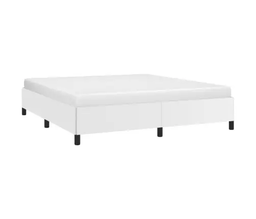 Voodiraam, Valge, 160X200 cm Kunstnahk