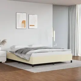 Gultas Rāmis, Krēmkrāsas, 180X200 Cm, Mākslīgā Āda Vidaxl