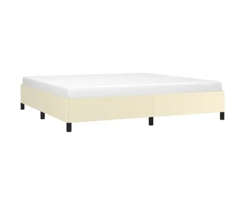 Lovos Rėmas, Kreminis, 200X200 cm Dirbtinė Oda