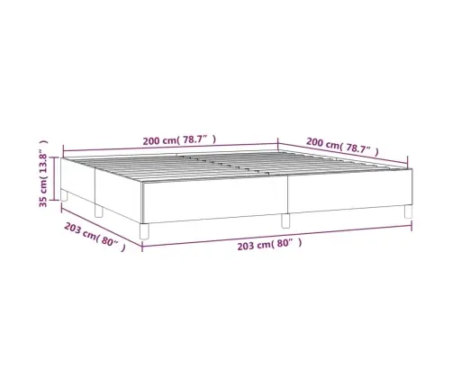 Gultas Rāmis, Pelēks, 200X200 Cm, Mākslīgā Āda Vidaxl