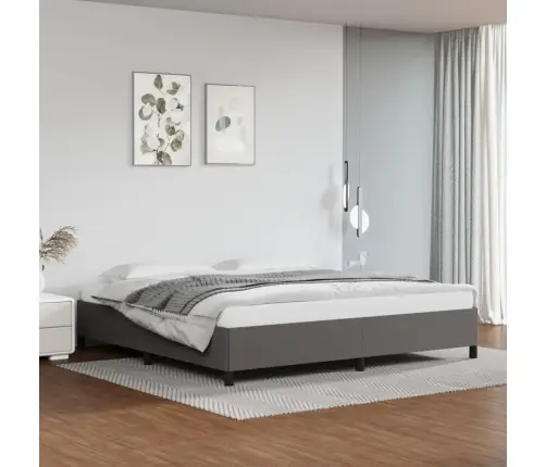 Gultas Rāmis, Pelēks, 200X200 Cm, Mākslīgā Āda Vidaxl