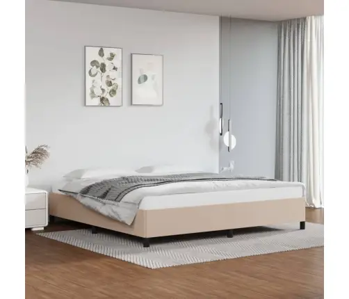 Gultas Rāmis, Kapučīno Krāsas, 200X200 Cm, Mākslīgā Āda Vidaxl