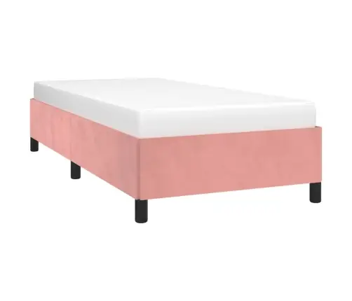 Gultas Rāmis, Rozā Samts, 90X190 Cm Vidaxl