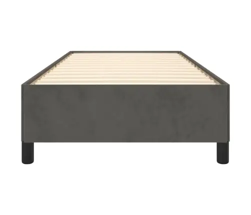 Gulta Bez Matrača, Tumši Pelēks, 90X200 Cm, Samts Vidaxl