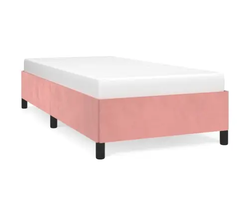 Gultas Rāmis, Rozā, 90X200 Cm, Samts Vidaxl
