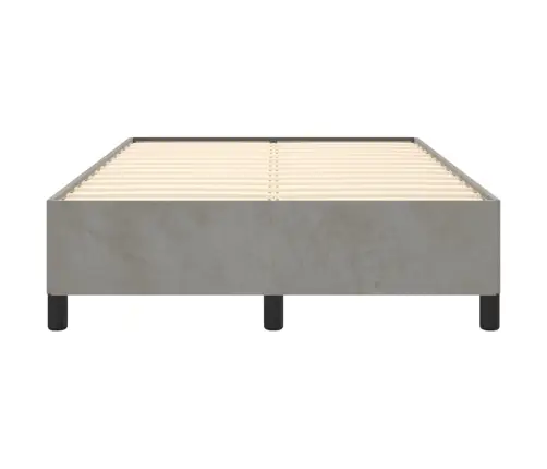 Gulta Bez Matrača, Gaiši Pelēks, 120X200 Cm, Samts Vidaxl