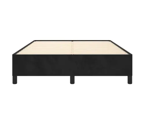 Gulta Bez Matrača, Melns, 140X190 Cm, Samts Vidaxl