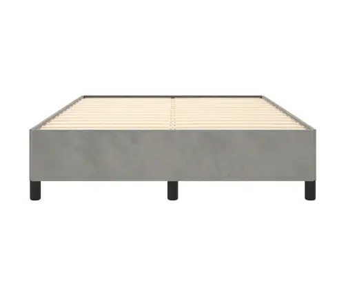 Gulta Bez Matrača, Gaiši Pelēks, 140X200 Cm, Samts Vidaxl