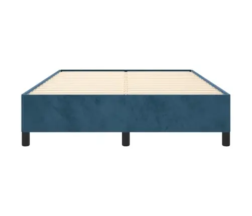 Gultas Rāmis Bez Matrača, Tumši Zils Samts, 140X200 Cm Vidaxl