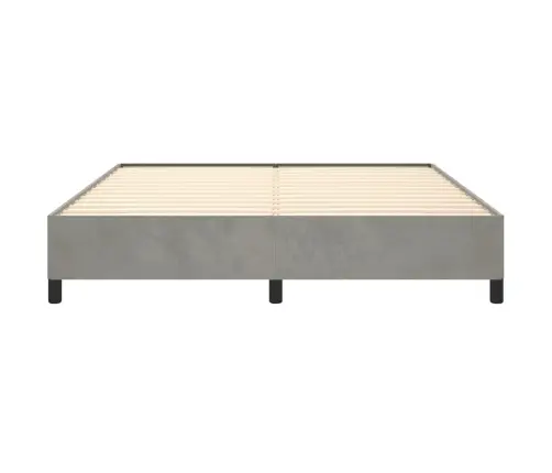 Gulta Bez Matrača, Gaiši Pelēks, 160X200 Cm, Samts Vidaxl