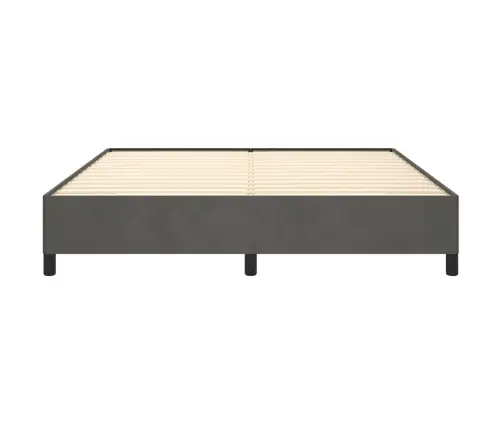 Gulta Bez Matrača, Tumši Pelēks, 160X200 Cm, Samts Vidaxl