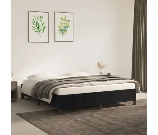 Voodiraam Ilma Madratsita, Must, 160X200 cm Samet