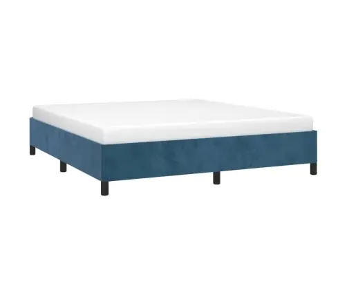 Lovos Rėmas Be Čiužinio Tamsiai Mėlynas 160X200 Cm Aksomas