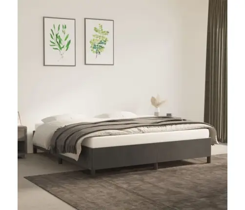 Lovos Rėmas Be Čiužinio, Tamsiai Pilkas, 180X200cm Aksomas