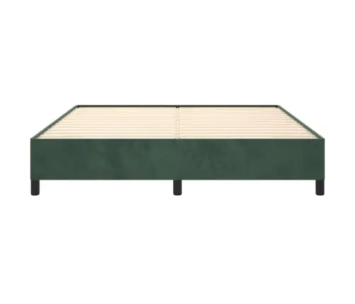 Gulta Bez Matrača, Tumši Zaļš Samts, 180X200 Cm Vidaxl