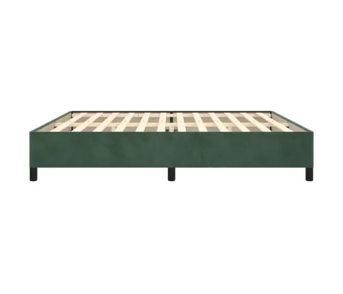 Gulta Bez Matrača, Tumši Zaļš Samts, 200X200 Cm Vidaxl