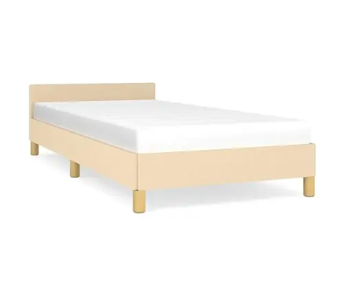 Gultas Rāmis Ar Galvgali Bez Matrača Krēmkrāsas 80X200Cm Audums Vidaxl Gultas Rāmis Ar Galvgali Bez Matrača Krēmkrāsas 80X200Cm Audums Vidaxl