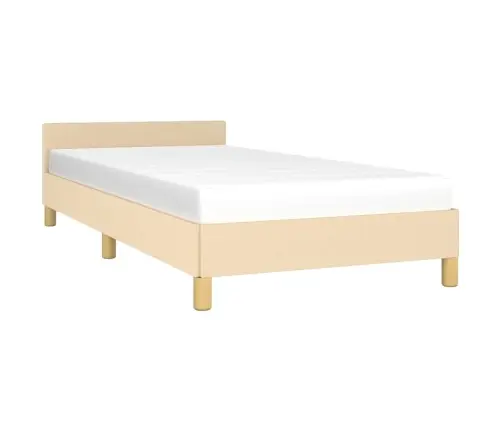 Gultas Rāmis Ar Galvgali Bez Matrača Krēmkrāsas 80X200Cm Audums Vidaxl Gultas Rāmis Ar Galvgali Bez Matrača Krēmkrāsas 80X200Cm Audums Vidaxl